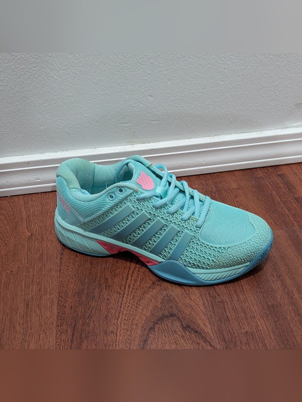 K-Swiss Women's Express Light Pickleball Shoes in the Aruba Blue, Maui Blue, 8.5